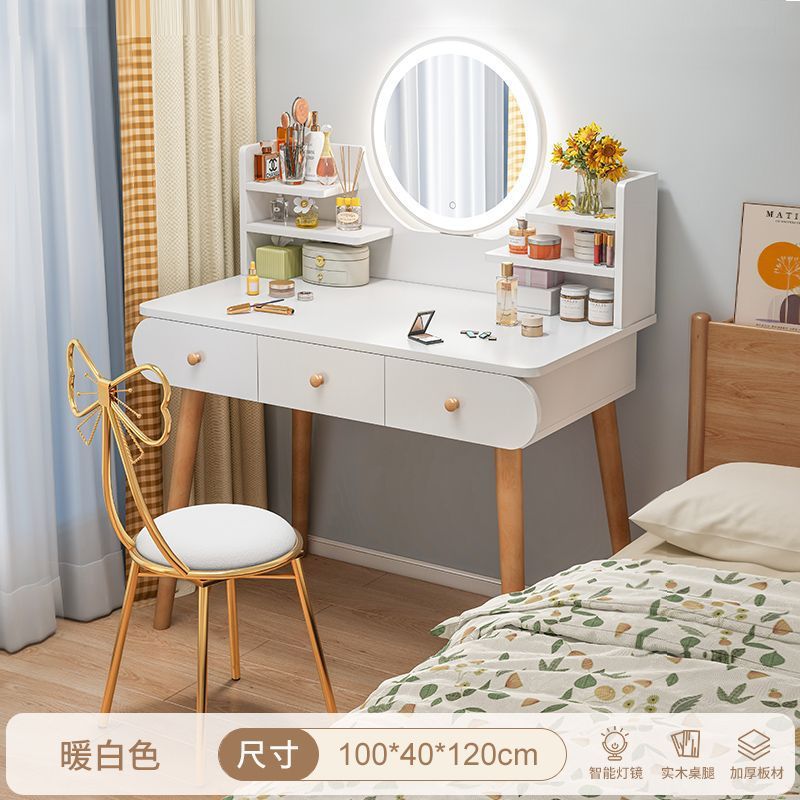 Modern minimalist vanity table - bedroom, small apartment, master bedroom - new light luxury style, trendy storage cabinet, all-in-one desk, makeup table