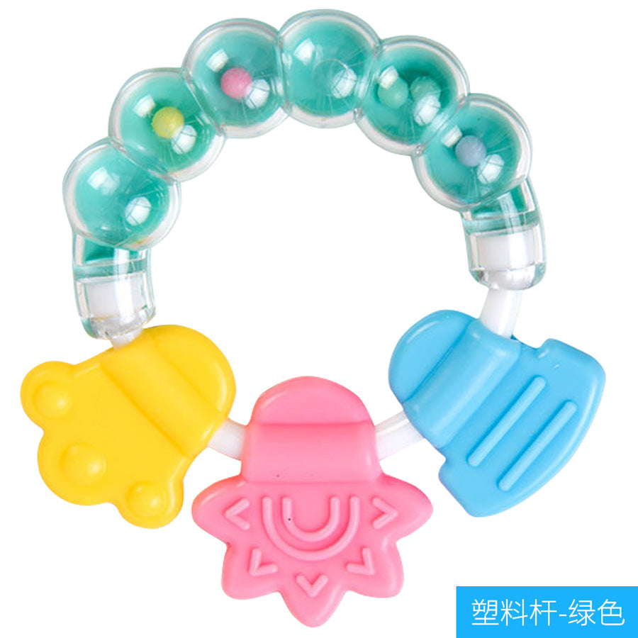 English Card Baby Toothpaste Bite Music Baby Silicone Toothpaste Teeth Grinding Fixer with Rattle Sound Toothpaste