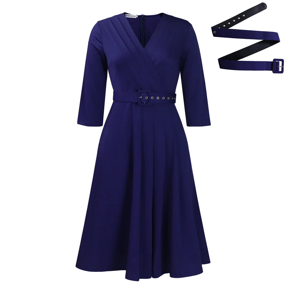 D507  foreign trade women's new v-neck fashionable elegant pleated stretch elegant african dress
