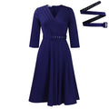 D507  foreign trade women's new v-neck fashionable elegant pleated stretch elegant african dress