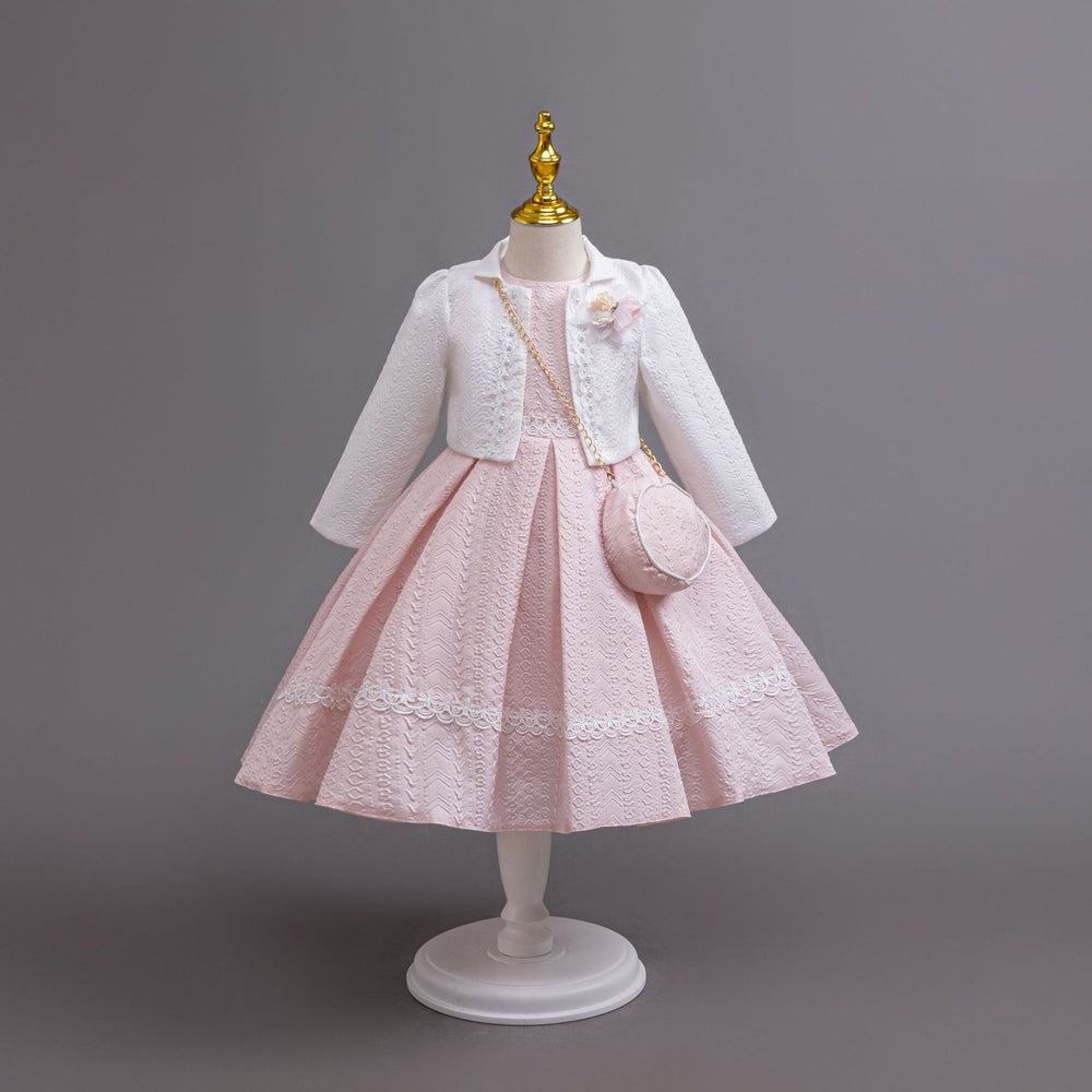 New three-piece skirt set, children's formal dress, floral princess dress, girls' model runway dress, girl dress