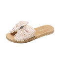 Women's summer fashion slippers - fairy style, trendy indoor/outdoor home slippers with tassels and bows, anti-slip beach sandals