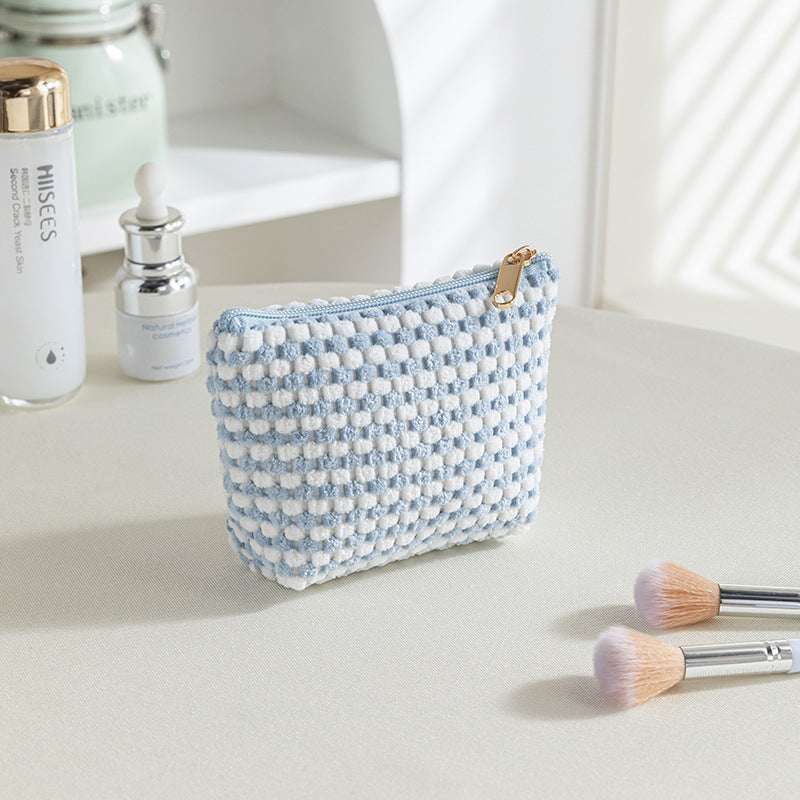 Flannel cosmetic bag, portable, hand-held red envelope, corduroy classification, flip bag, large-capacity portable storage bag set.