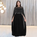 C7392 cross-border   fashion women's elegant hotfix rhinestone see-through dress