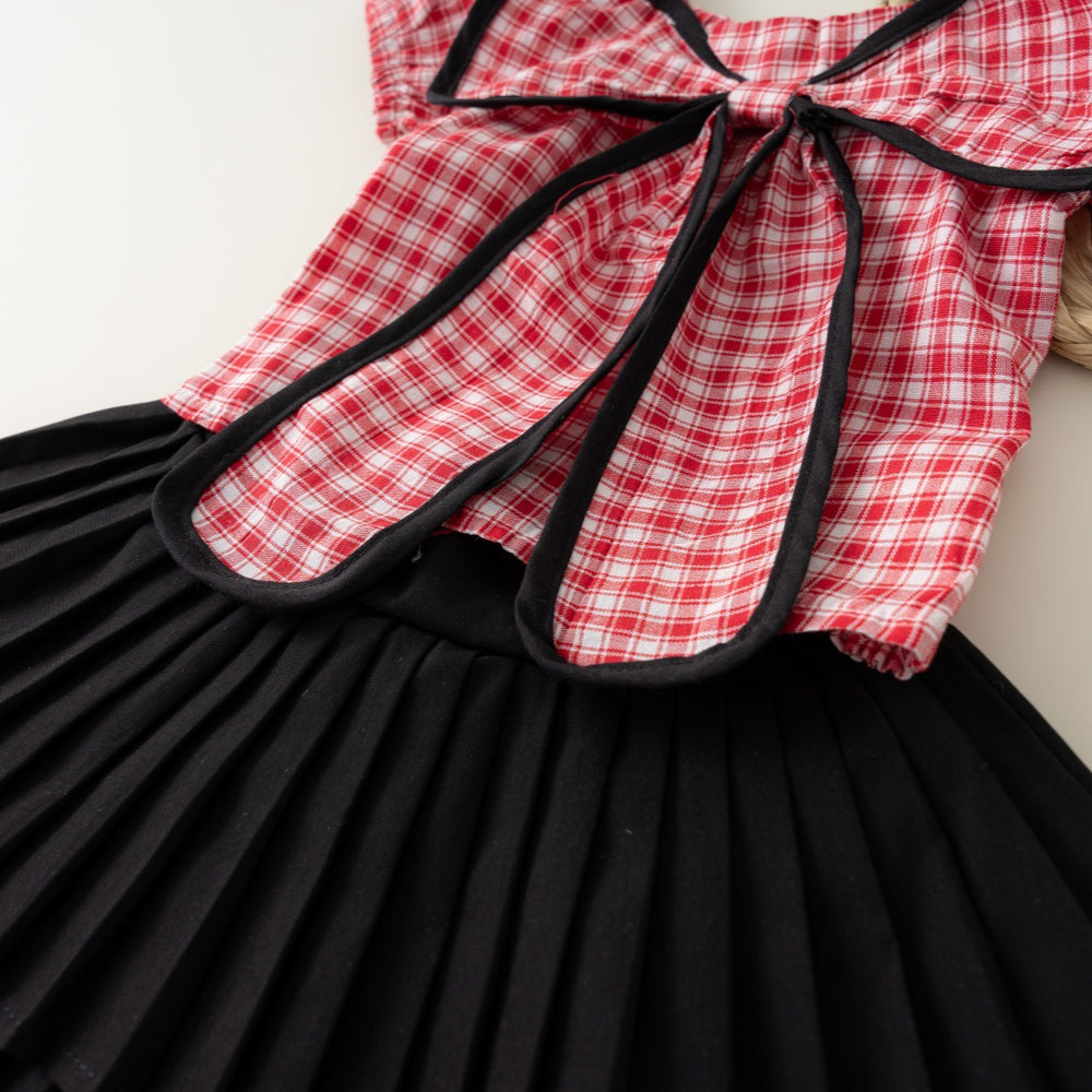Girls' summer outfit  new style kids short-sleeve t-shirt pleated skirt two-piece set baby girl skirt pants chic cross-border