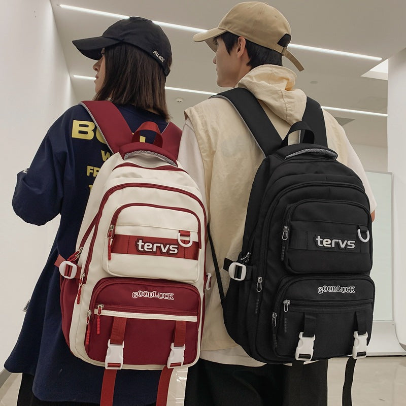 New junior high school schoolbag, college student college style casual simple backpack, fashion trend, middle school student backpack
