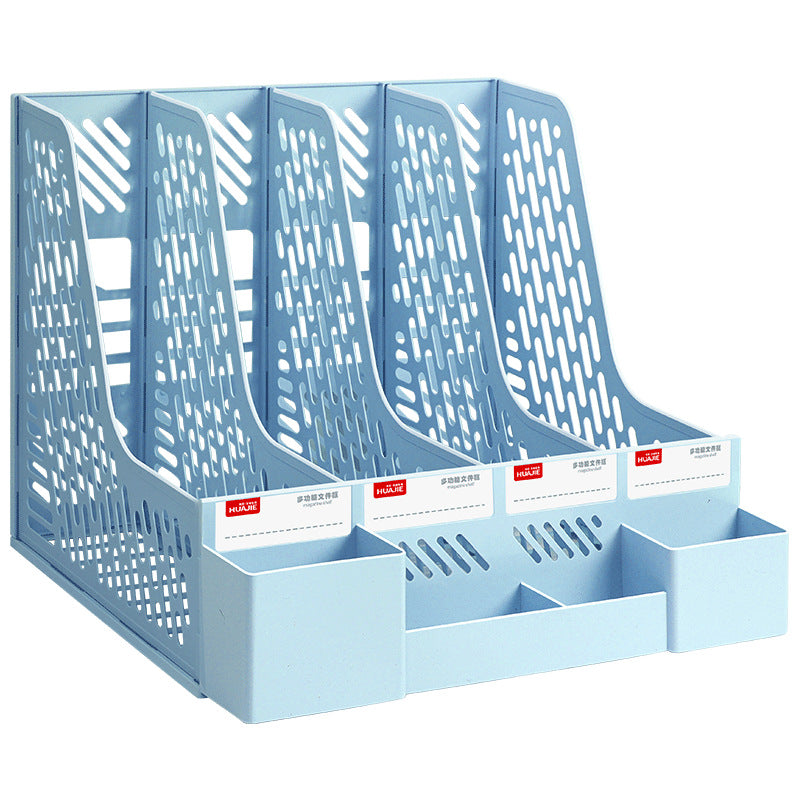 Huajie Desktop File Storage Rack File Rack Thickened Student Bookstand File Box File Bar Data Shelf