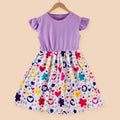 Summer girls' sweet dress - stylish flutter sleeve fashion print dress - new cross-border style - dropshipping available
