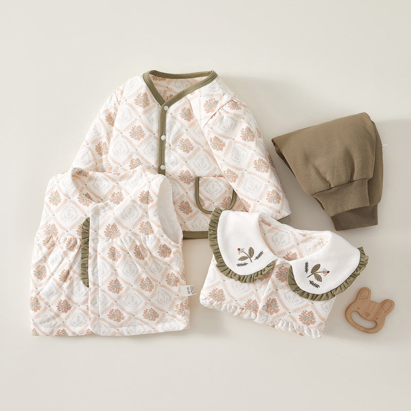 Babylon children's cotton clothes baby cotton jacket quilted cute heattech handy gadgetfall and winter outwear baby clothes cotton clothes