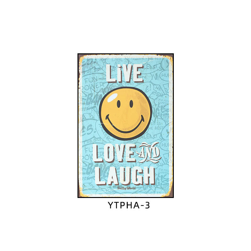 Bar decoration painting American retro cafe hanging painting Qingba KTV box Route 66 old iron mural