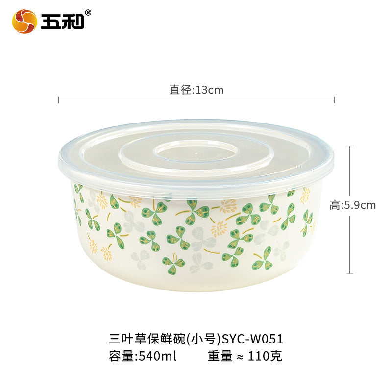 Bowl set Fresh-keeping bowl Instant noodle bowl Melamine tableware Lunch box Imitation porcelain round soup bowl with lid Sealed bento box