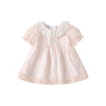 Hot-selling  new summer collection girls' dress: sweet lace collar, pure cotton baby girl princess dress for summer