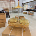 High-end gold stainless steel buffet warming cabinet - large capacity buffet stove for cross-border e-commerce - hotel ready stock wholesale