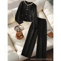 Women's  fall/winter new collection: french chic "it girl" style tweed suit set - elegant short jacket