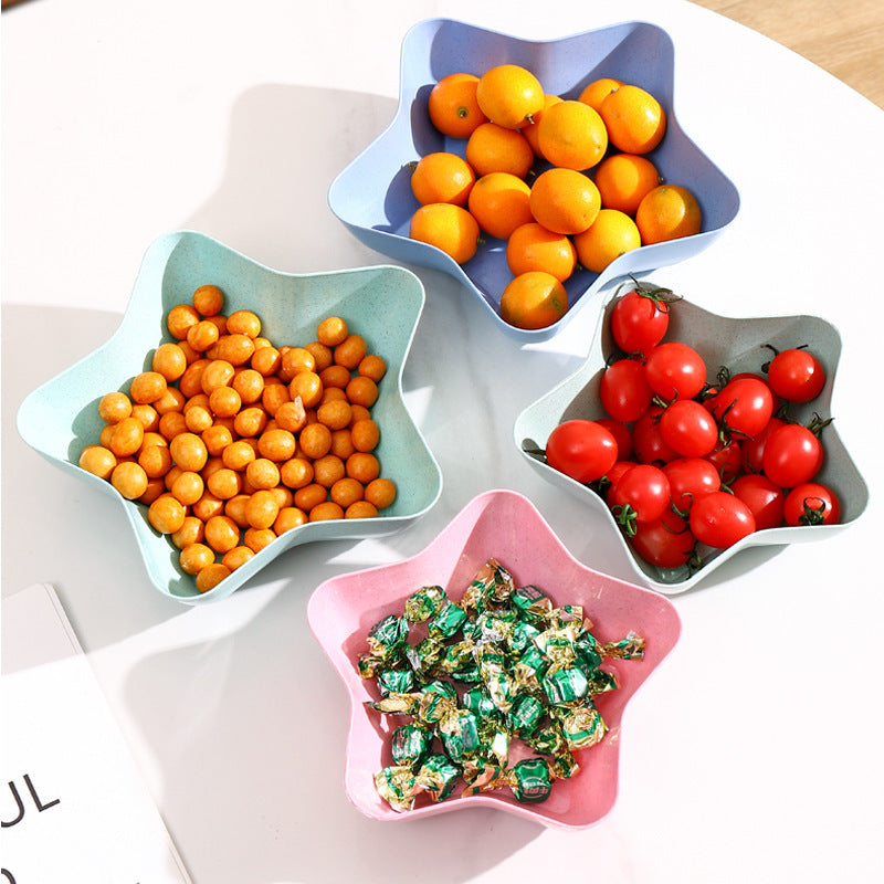 Cute star-shaped fruit and snack plate - perfect for home, living room, coffee table - dried fruit, candy, and fruit storage