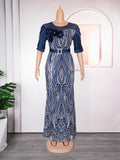 e-commerce european and american sequined slim-fit mermaid evening gown maxi dress african women's clothing  plus size dress