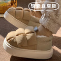 Cute briquettes cotton slippers women's bag heel fall and winternew arrivalindoor home outwearnon-slipthick solecouple confinement shoes