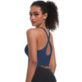 European and american sexy criss-cross back yoga bra - push-up, one-piece cup, quick-dry sports bra, running fitness tank top for women