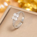J17 steel color-four-leaf clover ring-2