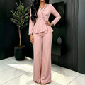 European and american style deep v sexy beaded jumpsuit with cinched waist - elegant and chic party dress jumpsuits
