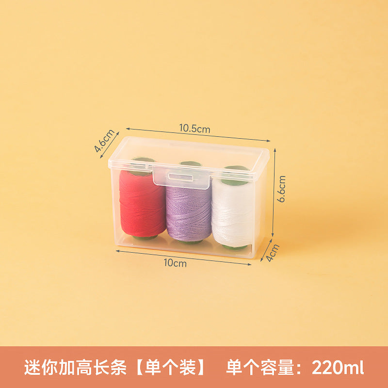 needle and thread plastic transparent storage box with lid drawer can be stacked needle box household mirror cabinet desktop storage box wholesale