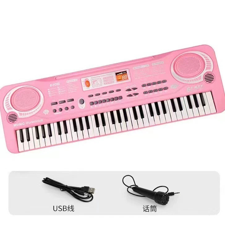 Children's 61-key educational electronic keyboard - beginner's piano, multifunctional musical instrument for baby, toy for boys and girls