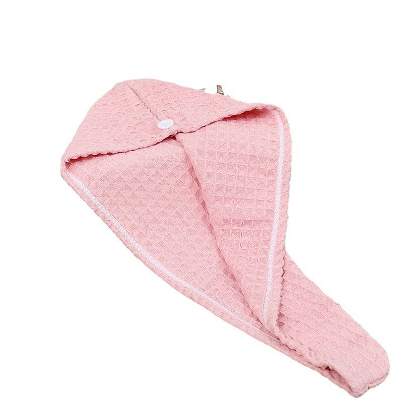 New arrival pineapple grids dry hair cap, thickened and absorbent, good women's headscarf towel, coral velvet shower cap