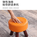 Solid wood low stool thickened stool coffee table stool soft shoe changing stool kids living room adults can sit on four-legged stool