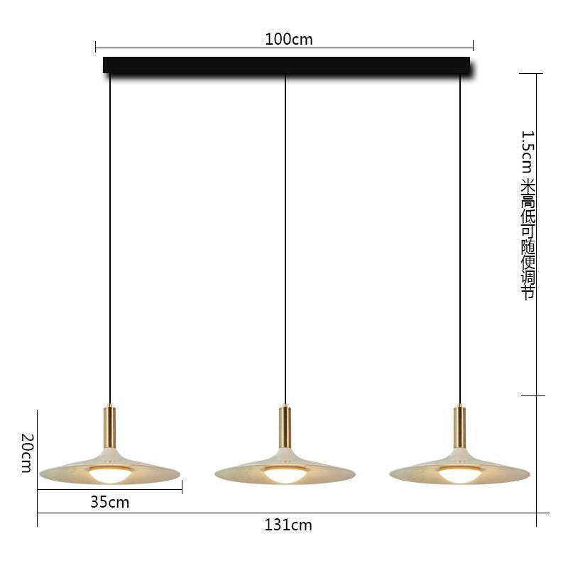 Walnut restaurant light American retro bedroom bedside light simple creative flying saucer homestay bar light Nordic chandelier