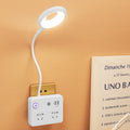 Smart voice-controlled led night light - bedside lamp with eye protection, multi-function socket, usb charging, and converter