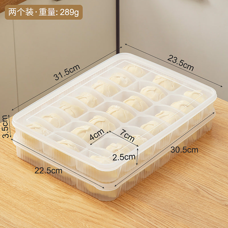 Refrigerator fresh-keeping box divided into compartments Food storage box with lid Plastic food grade dumpling box Freezing box Large capacity