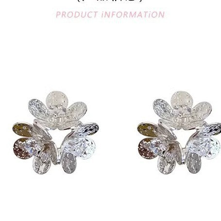 Textured zircon flower stud earrings - women's high-end unique design earrings - 2026 new spring/summer elegant ear jewelry