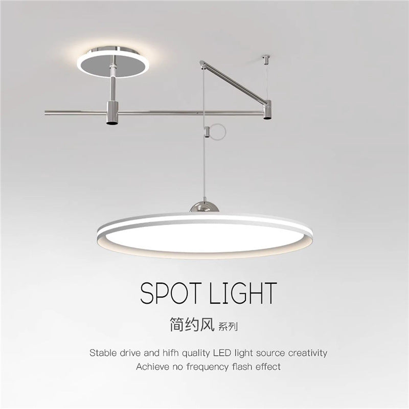 Restaurant chandelier rocker arm new arrivalcasual modern full spectrum removable movable flying saucer dining table eye protection lamp dining chandelier