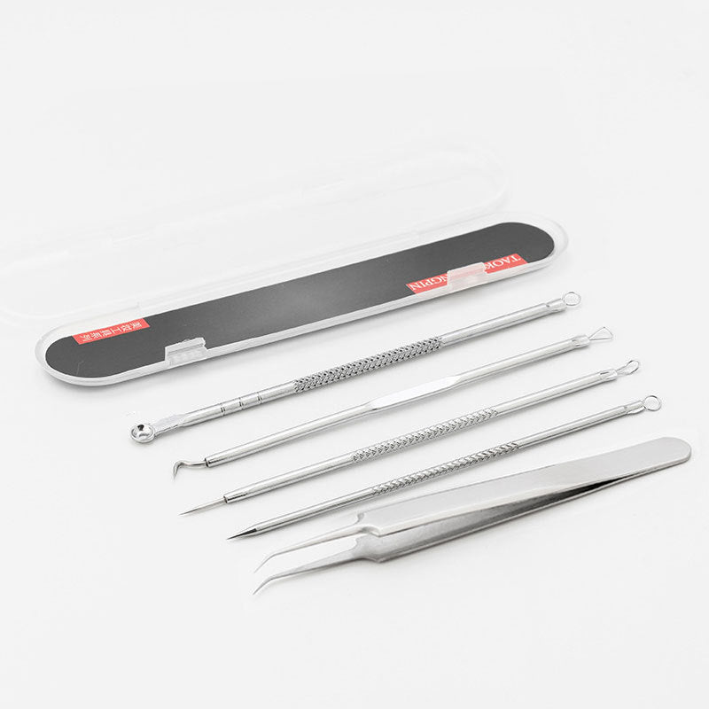 Oem in stock stainless steel acne clip suit acne needle cell clip squeeze blackhead remove acne acne tweezers tool