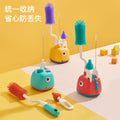 Baby bottle brush silicone cleaning brush - long handle bottle brush for babies, portable nipple brush, straw brush set