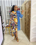 Source denim chiffon patchwork unique cutting fashionloose shirt dressfashion african plus size special price