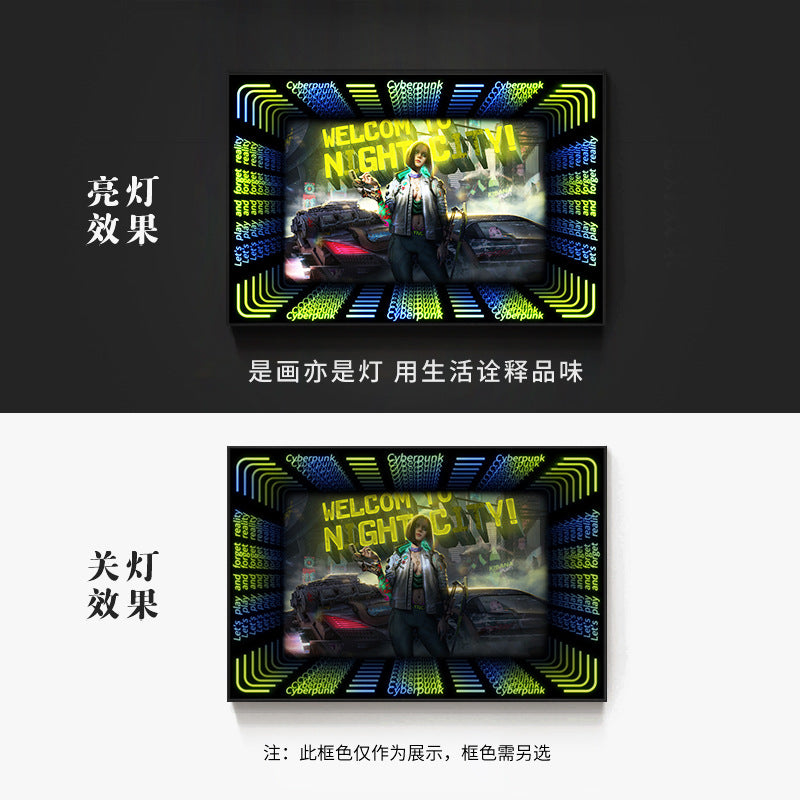 KTV box, private room, luminous hanging paintings, bar, pub, wall decoration painting, e-sports room, cyberpunk style mural