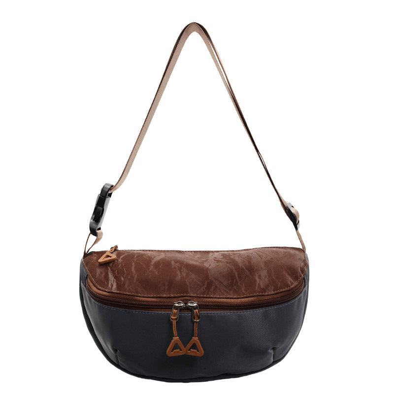Fashion versatile contrasting color messenger bag women's new casual outdoor sports breast bag large capacity Korean version ins shoulder bag
