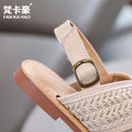 Vancahao girls' retro criss-cross woven sandals -  summer new arrivals - soft sole casual beach shoes for kids - cross-border e-commerce
