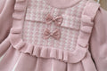 new year's & christmas girls' sweater dress - bow accent, chanel-inspired sweet knit dress