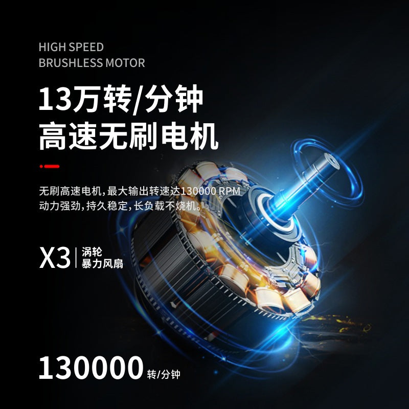 130,000 rpm brushless storm portable high-speed turbine electric hair dryer handheld lithium battery outdoor charging model portable