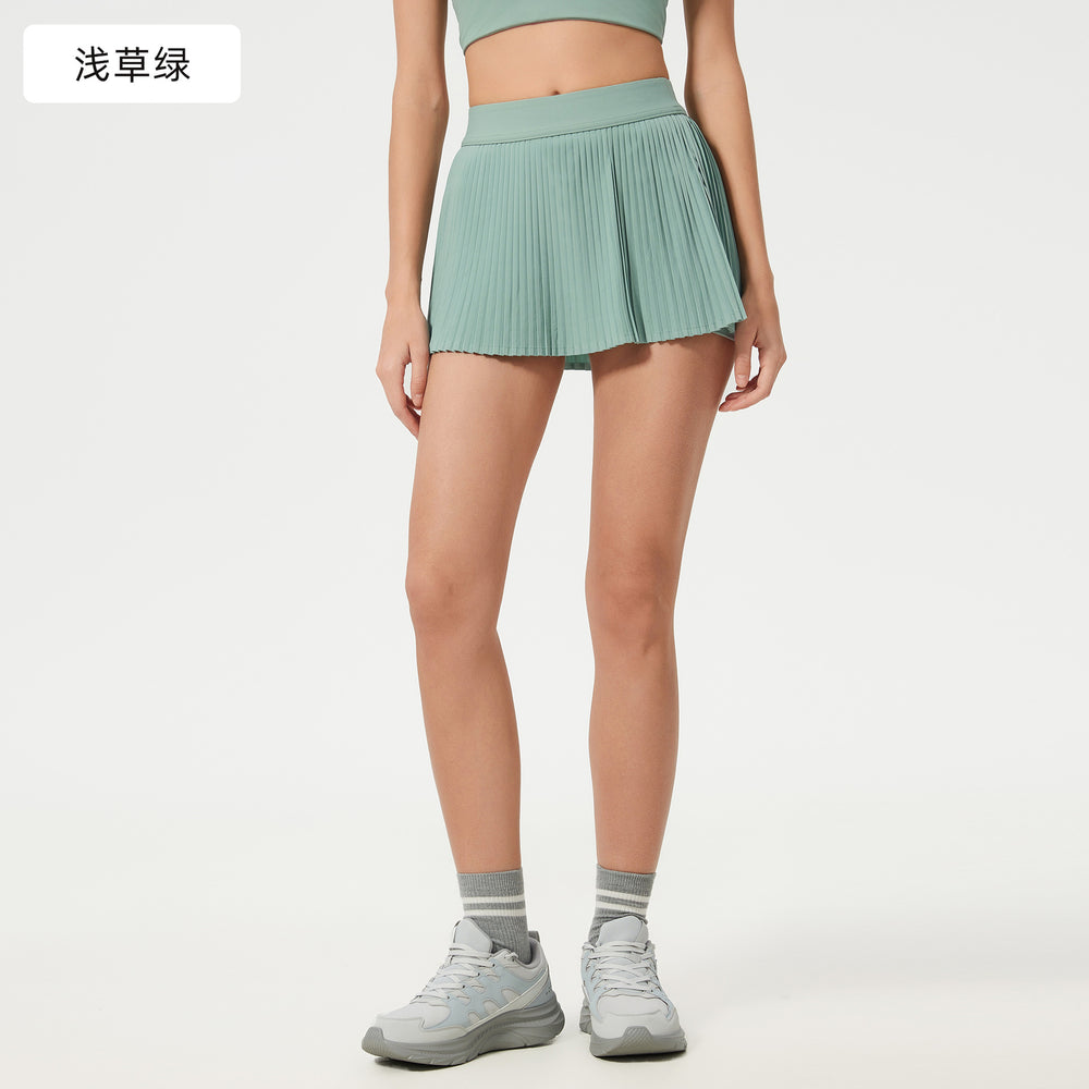 Polo collar sports bra women's quick-dry breathable fitness tennis pleated skirt professional training yoga outfit set