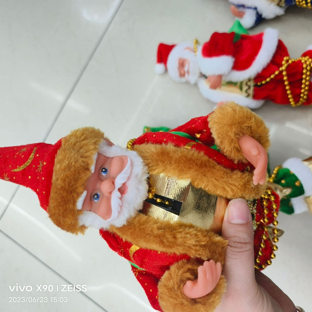 Santa claus climbing beads toy climbing rope old man music electric doll christmas gift decoration gift cross-border