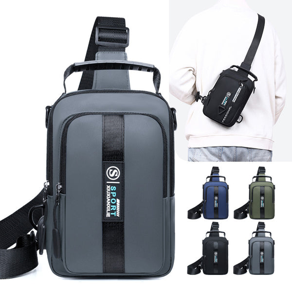 Trend casual men's handbags  2025 new leather film shoulder bag large capacity fashion commuter messenger bag
