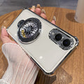 Suitable for samsung s26u/s25 decompression mobile phone case electroplated four corners anti-fall a37 fidget spinner magnetic holder case