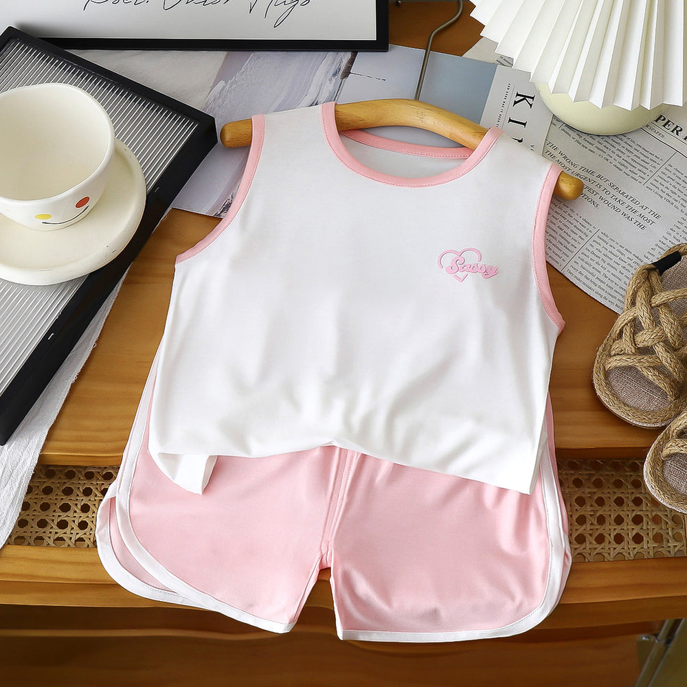 Kids' eucosy cool & comfortable tank top set - summer lightweight sleeveless shorts for boys & girls - baby sleepwear