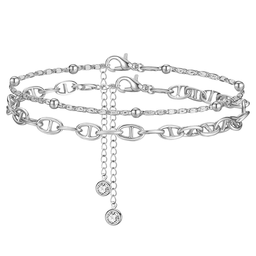 Export hot product rice beads double layer anklet stylish creative double layer rice beads day chain anklet direct supply exquisite