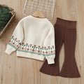 Girls' knitted sweater two-piece set -  autumn/winter new collection - cute pants set for baby girls