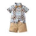 Boys' summer outfit set: travel short-sleeve shirt, matching brother & sister style, kids' beachwear set, floral shirt for boys