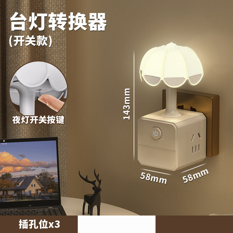 Voice-activated night light - smart bedside lamp with voice control for home, bedroom, reading, dorm room, and smart desk lamp with socket adapter